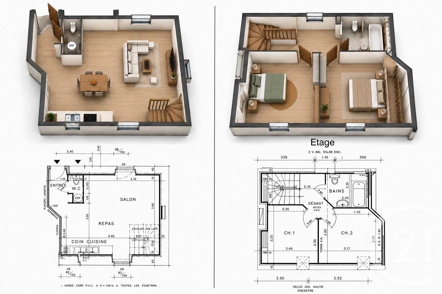 Appartement à vendre, 47m², Theix