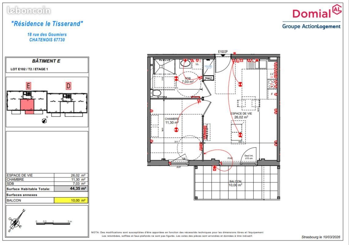 Appartement à louer, 44m², Châtenois