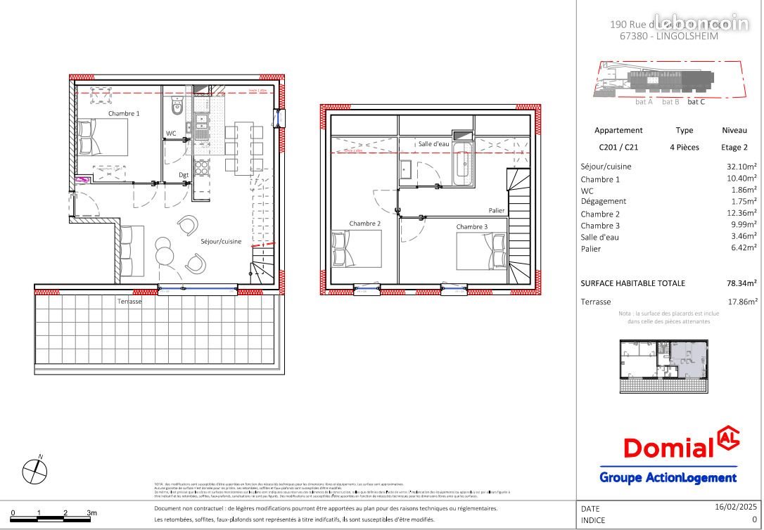 Appartement à louer, 78m², Lingolsheim