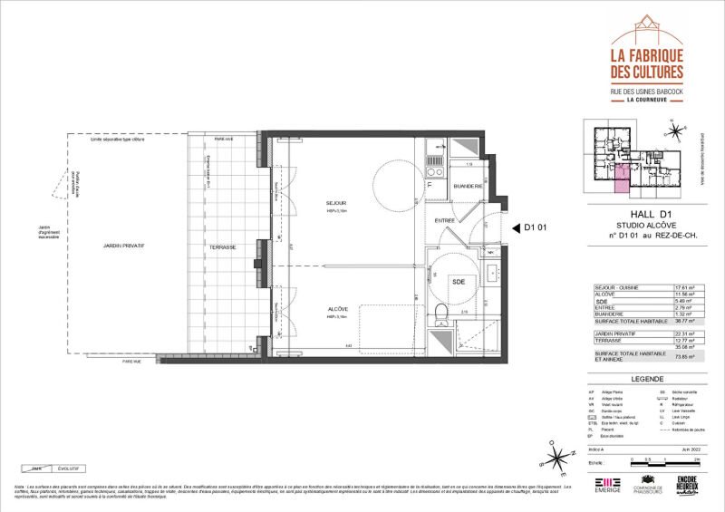 Appartement à vendre, 38m², La Courneuve