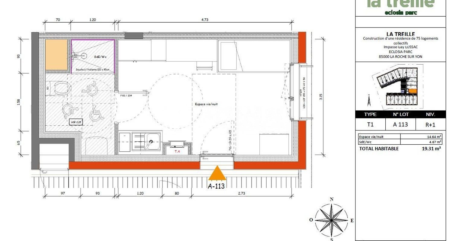 Appartement à louer, 20m², La Roche-sur-Yon