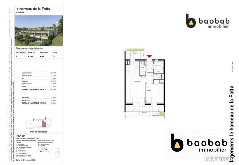 Appartement à vendre, 46m², Novalaise