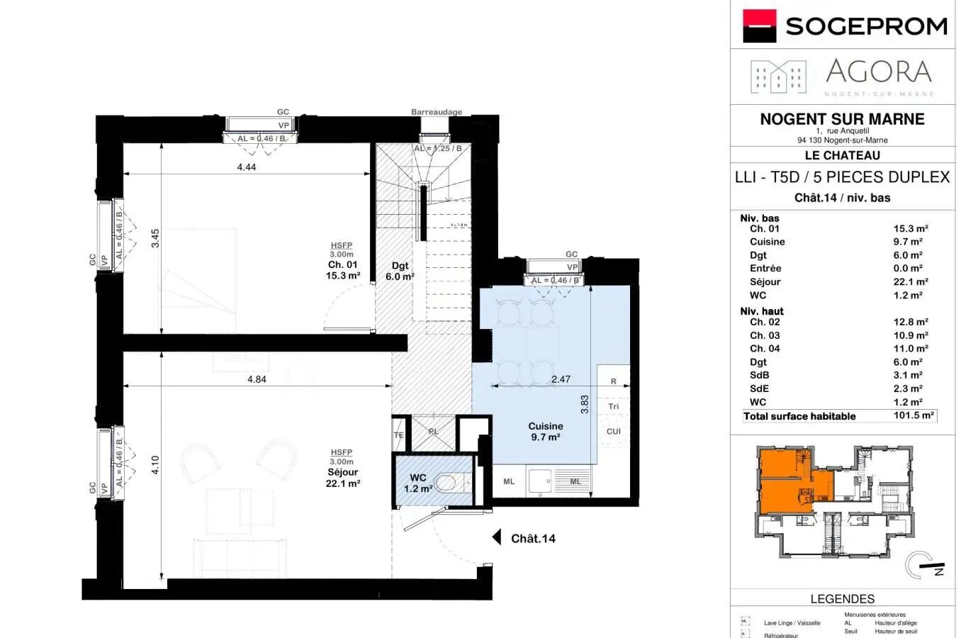Appartement à louer, 102m², Nogent-sur-Marne