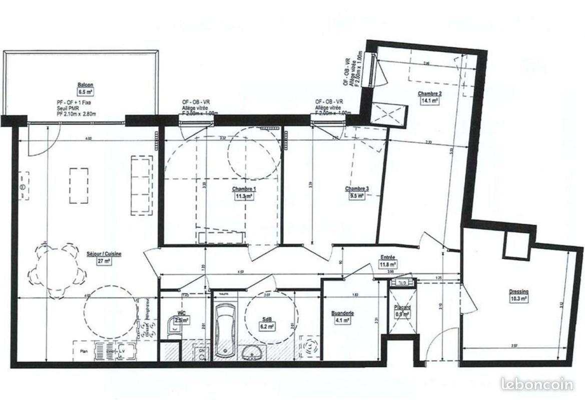 Appartement à louer, 99m², Haubourdin