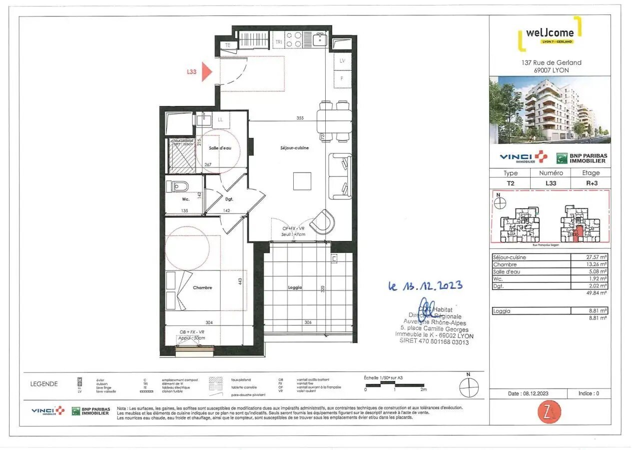 Appartement à louer, 50m², Lyon 7ème