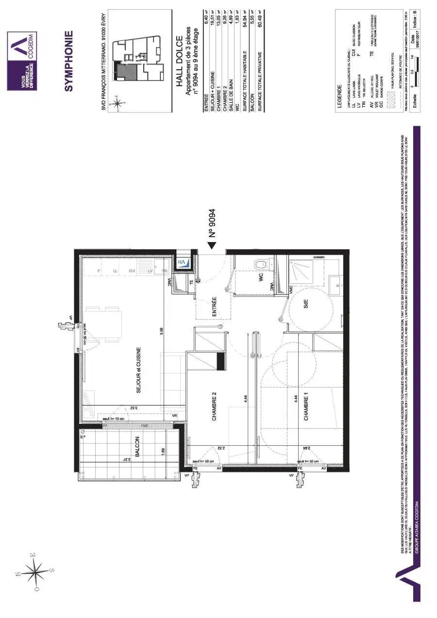 Appartement à louer, 55m², Évry-Courcouronnes