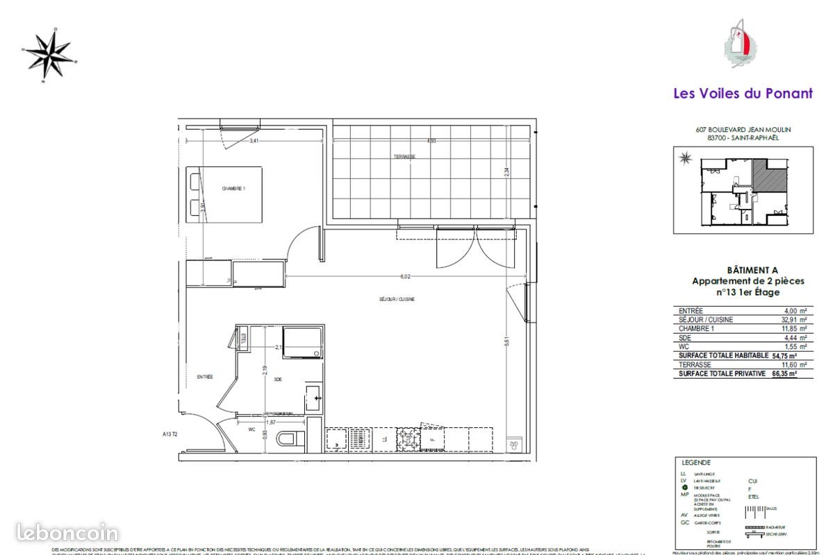 Appartement à louer, 55m², Saint-Raphaël