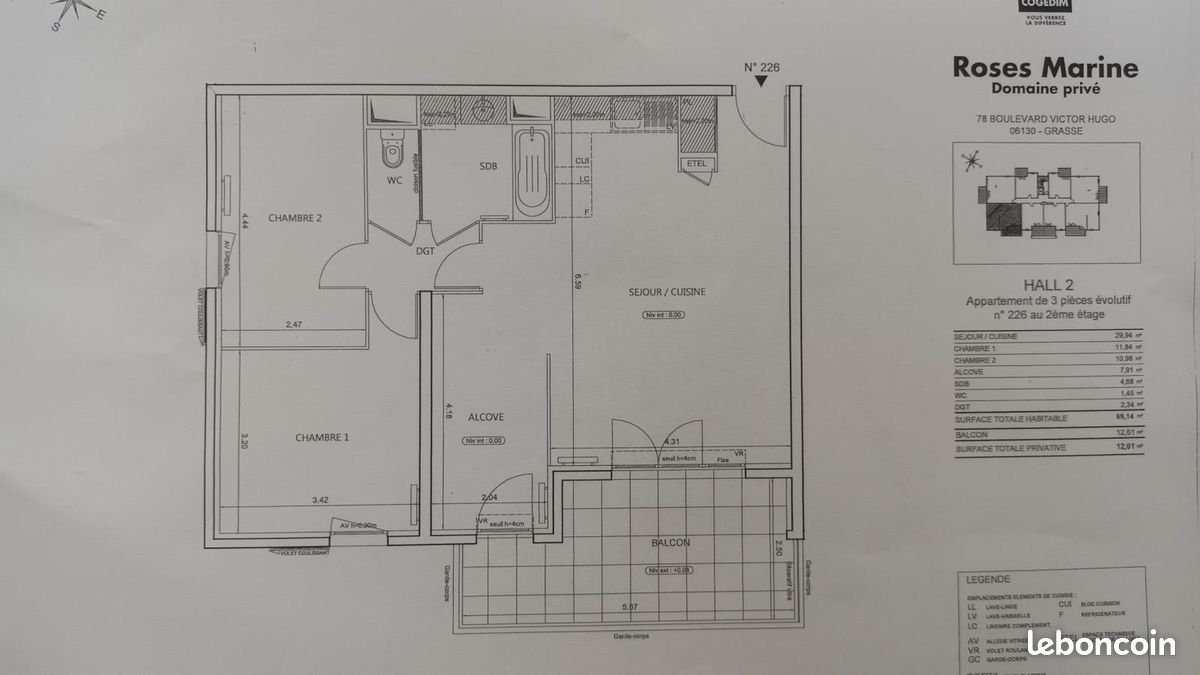 Appartement à louer, 69m², Grasse
