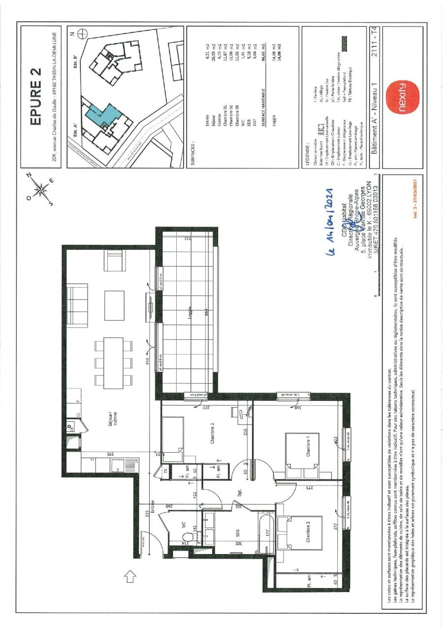 Appartement à louer, 87m², Tassin-la-Demi-Lune