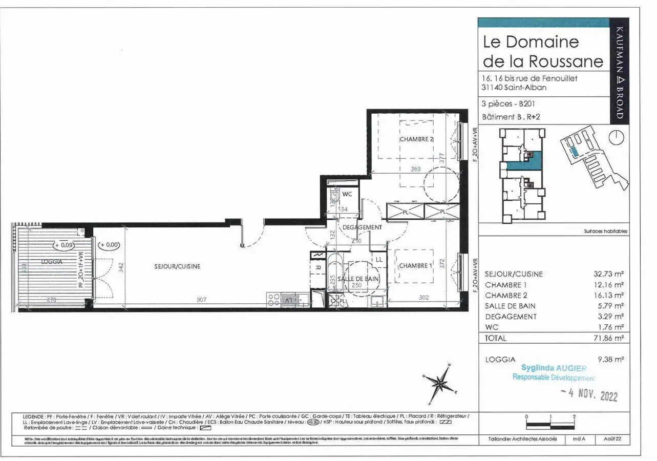 Appartement à louer, 72m², Saint-Alban