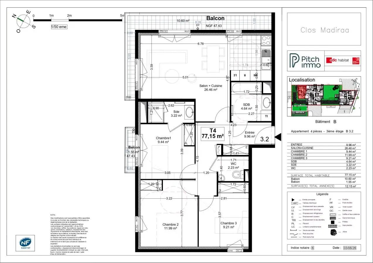 Appartement à louer, 82m², Courbevoie