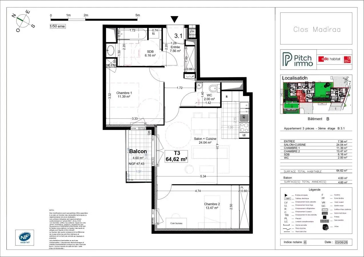 Appartement à louer, 82m², Courbevoie