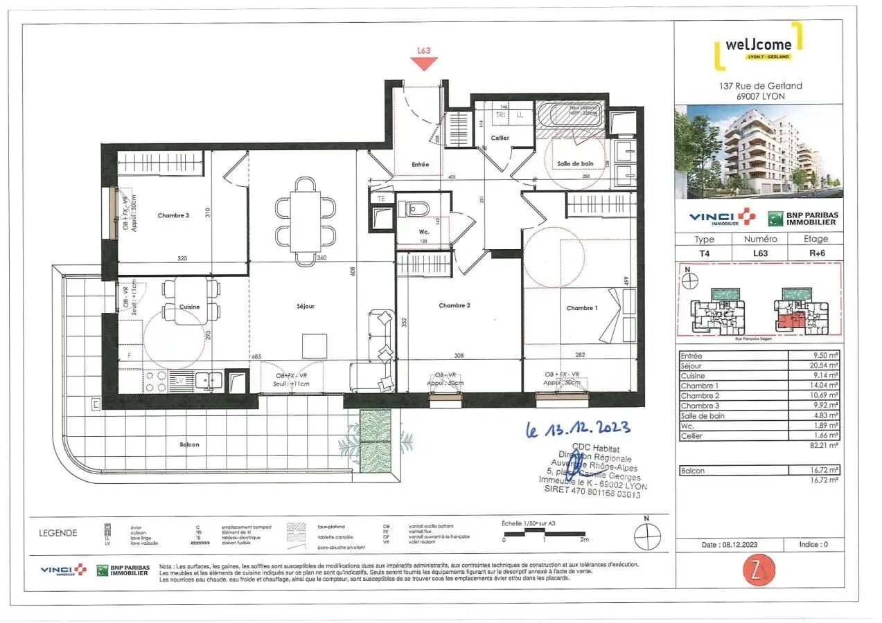 Appartement à louer, 83m², Lyon 7ème
