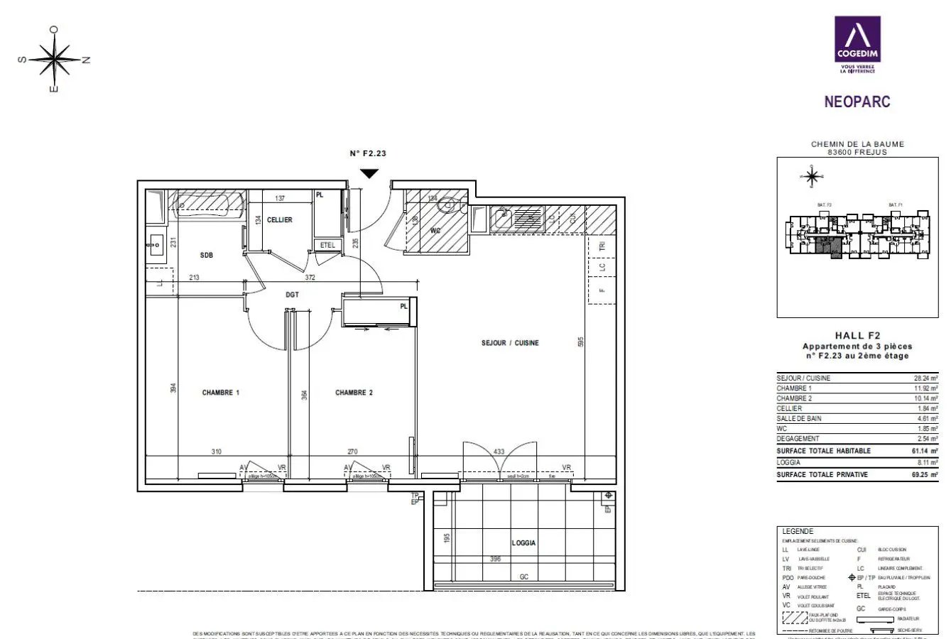Appartement à louer, 61m², Fréjus