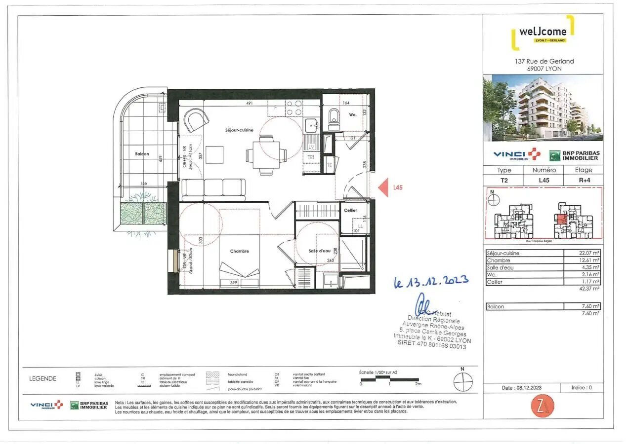 Appartement à louer, 42m², Lyon 7ème