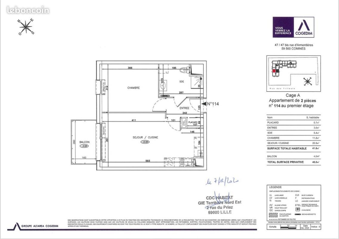 Appartement à louer, 42m², Comines