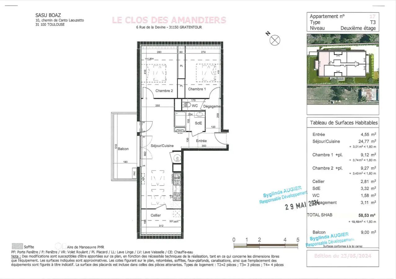 Appartement à louer, 60m², Gratentour