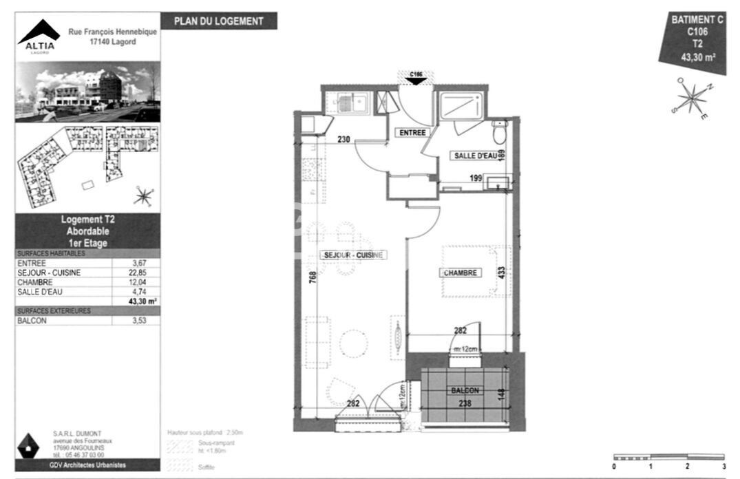 Appartement à louer, 43m², Lagord