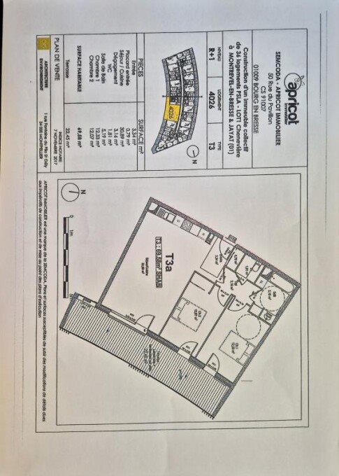 Appartement à louer, 69m², Jayat