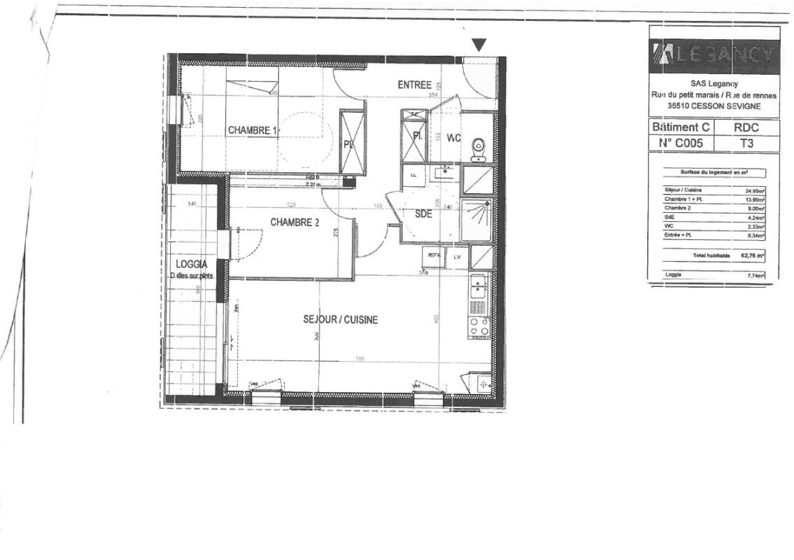 Appartement à louer, 62m², Cesson-Sévigné