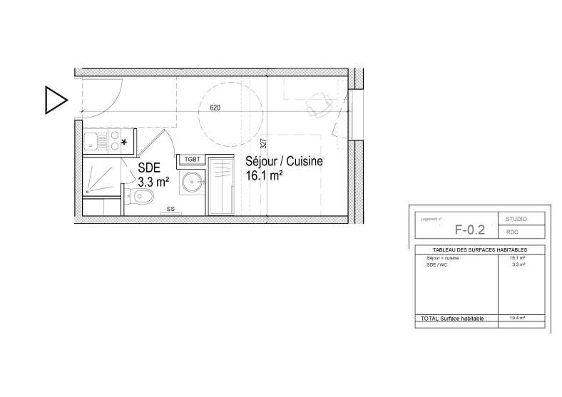 Appartement à louer, 19m², Lorient