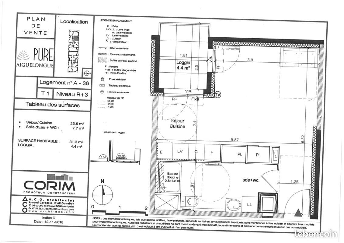 Appartement à louer, 31m², Montpellier