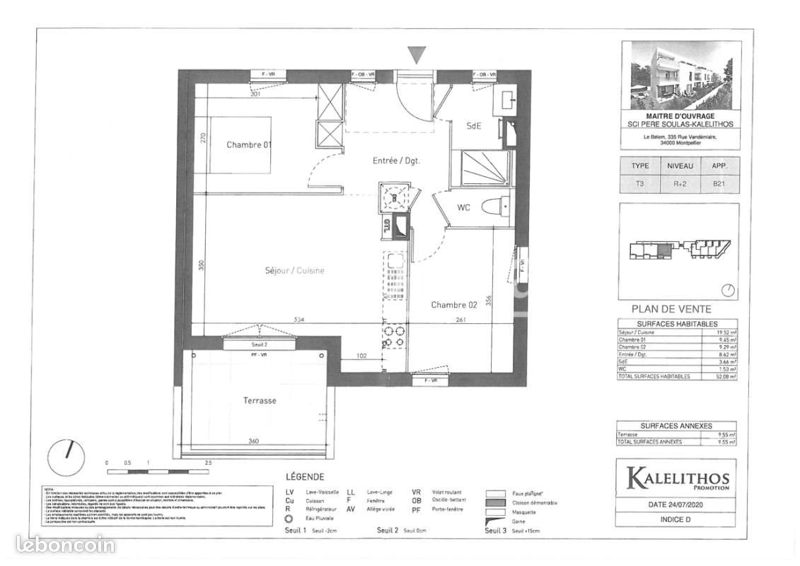 Appartement à louer, 52m², Montpellier