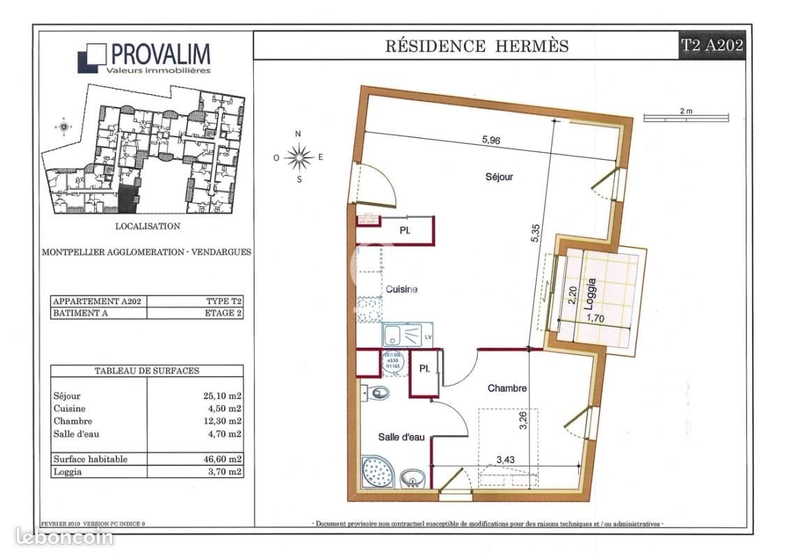 Appartement à louer, 48m², Vendargues