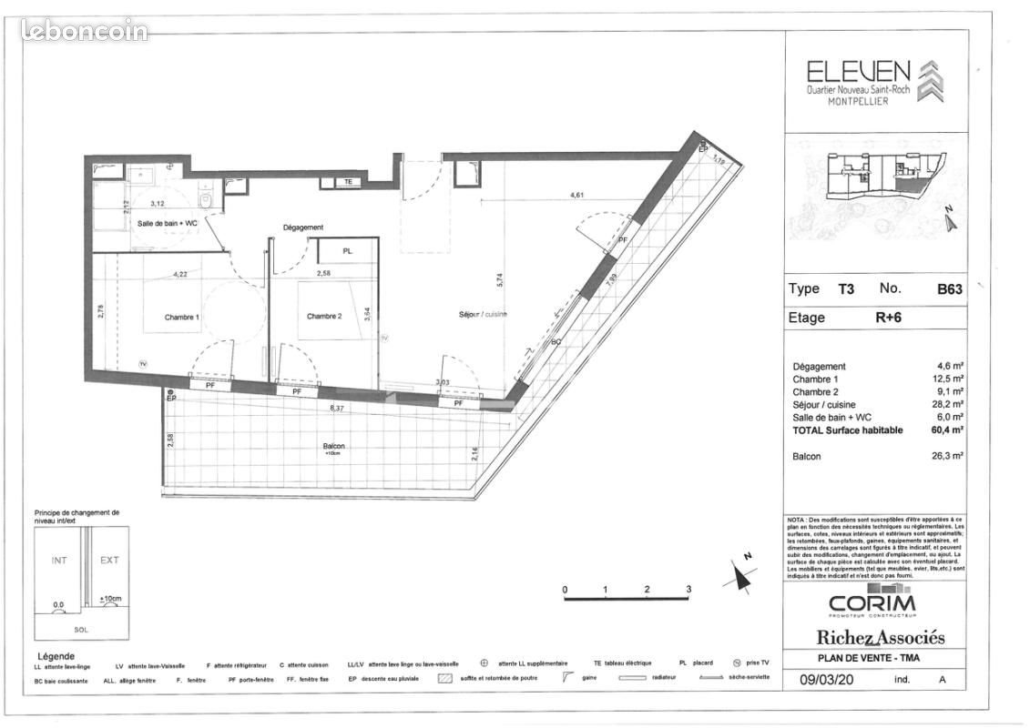 Appartement à louer, 60m², Montpellier