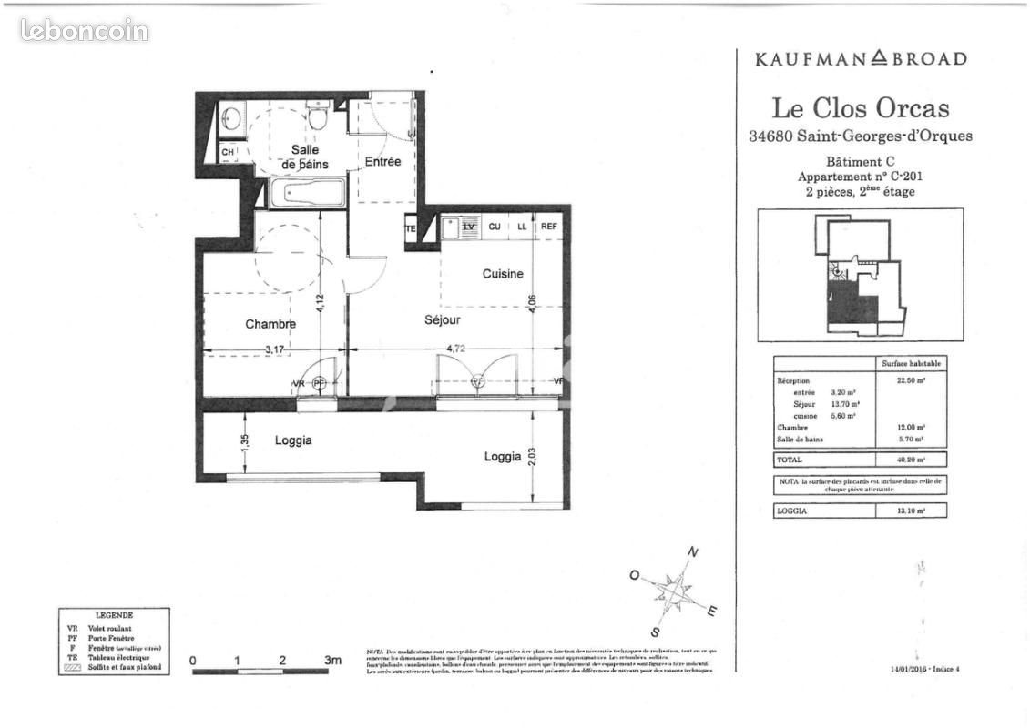 Appartement à louer, 40m², Saint-Georges-d'Orques
