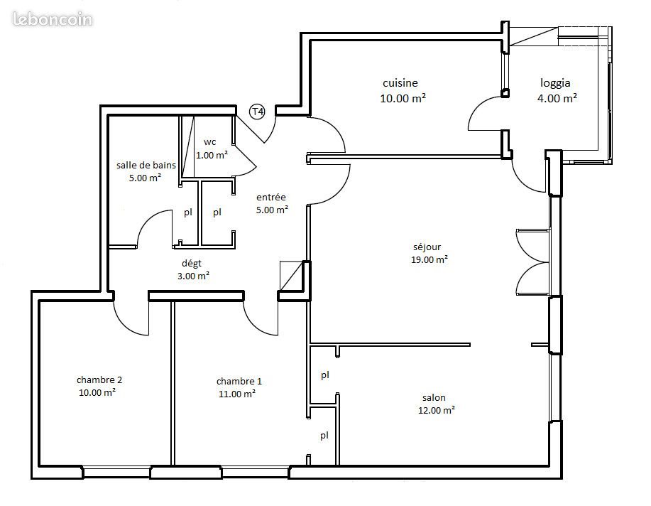 Appartement à louer, 78m², Vouziers