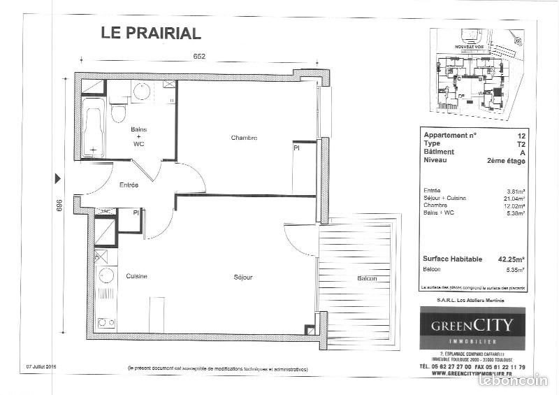 Appartement à louer, 42m², Toulouse