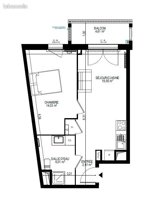 Appartement à louer, 42m², Monteux