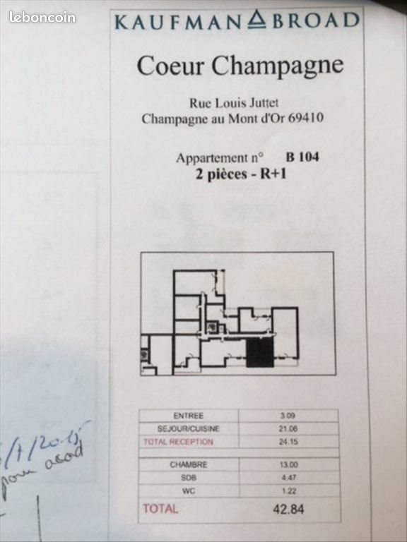 Appartement à louer, 43m², Champagne-au-Mont-d'Or