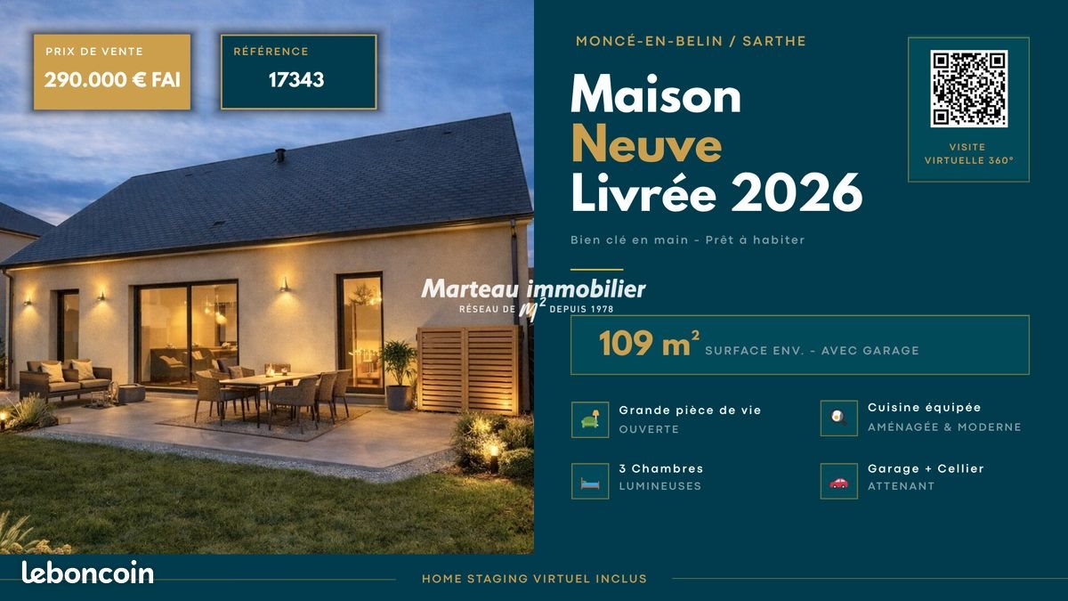 Maison à vendre, 109m², Moncé-en-Belin