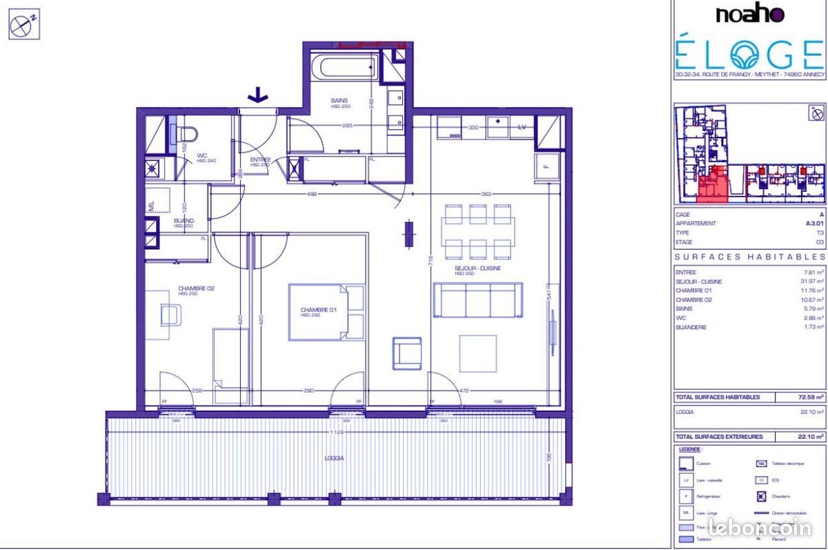 Appartement à vendre, 72m², Annecy
