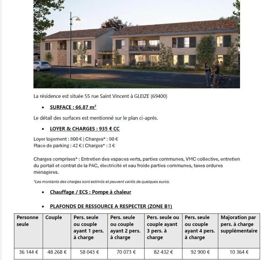 Appartement à louer, 66m², Gleizé