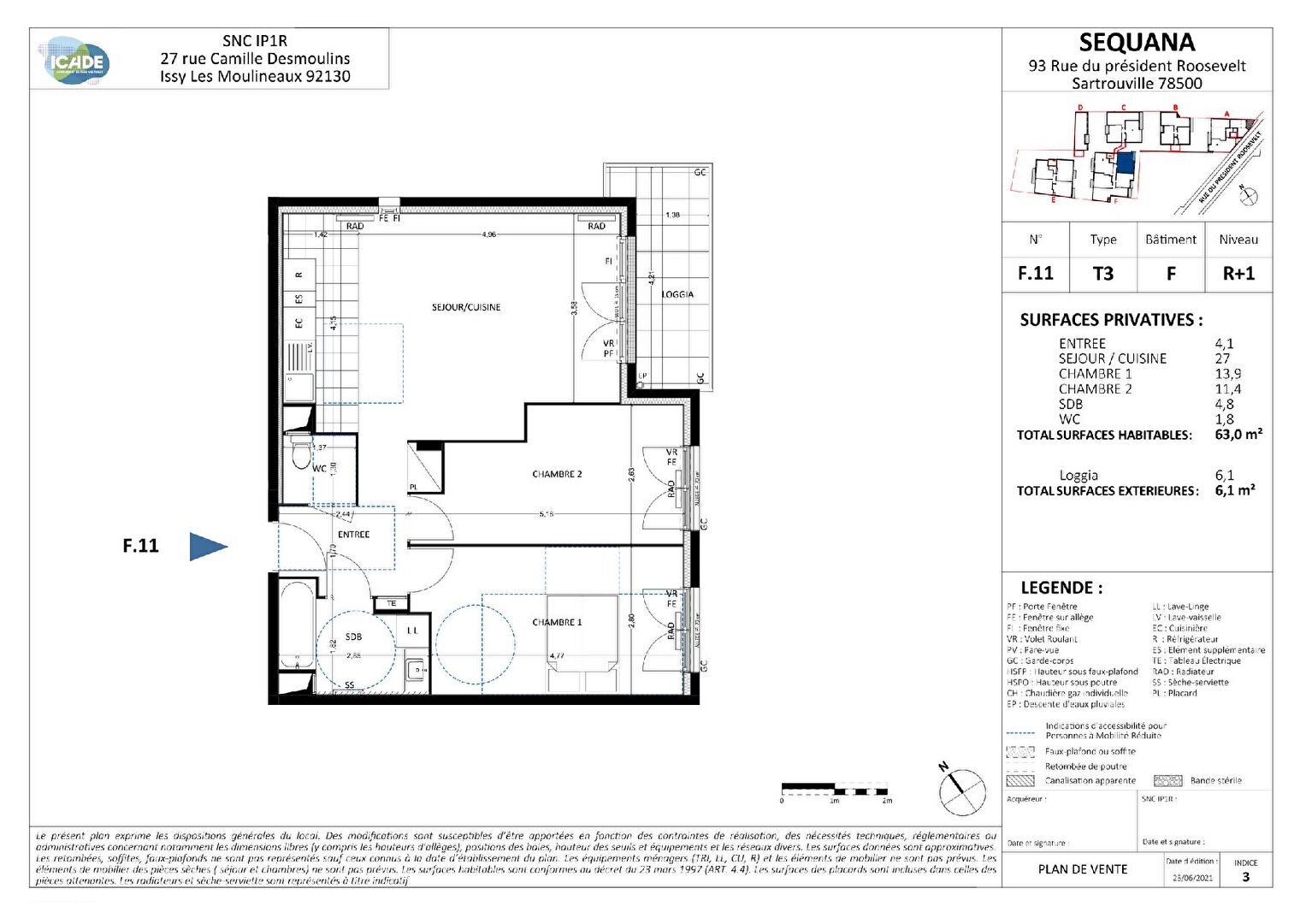 Appartement à vendre, 63m², Sartrouville