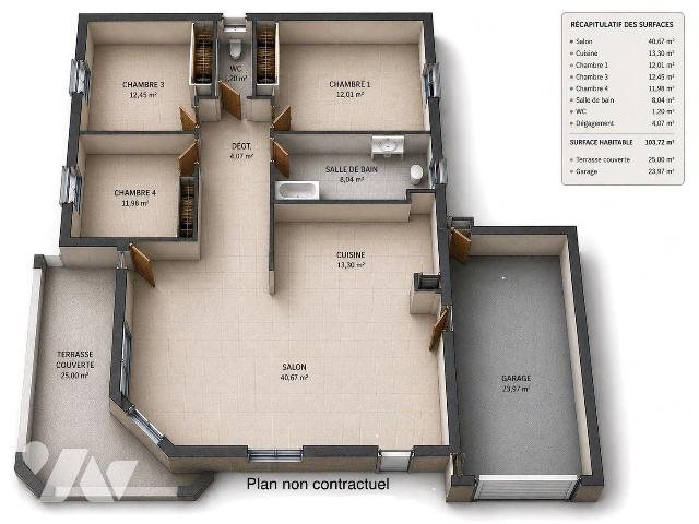 Maison à vendre, 104m², Saubion