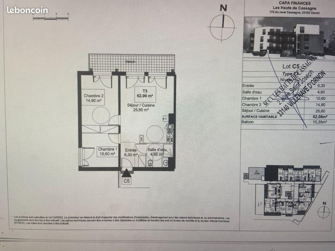 Appartement à louer, 62m², Cenon