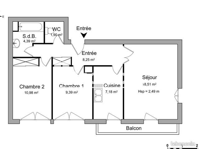 Appartement à louer, 62m², Lucé