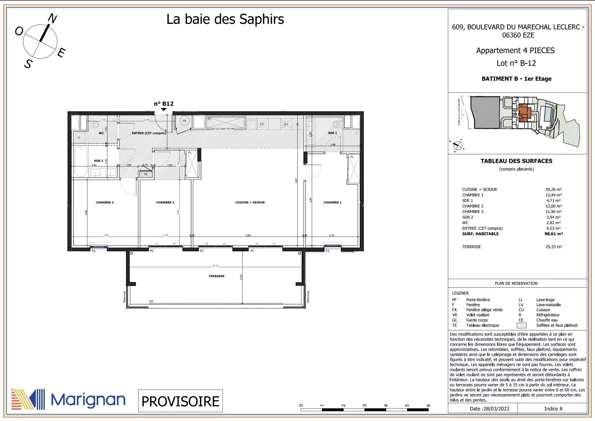 Appartement à louer, 99m², Èze