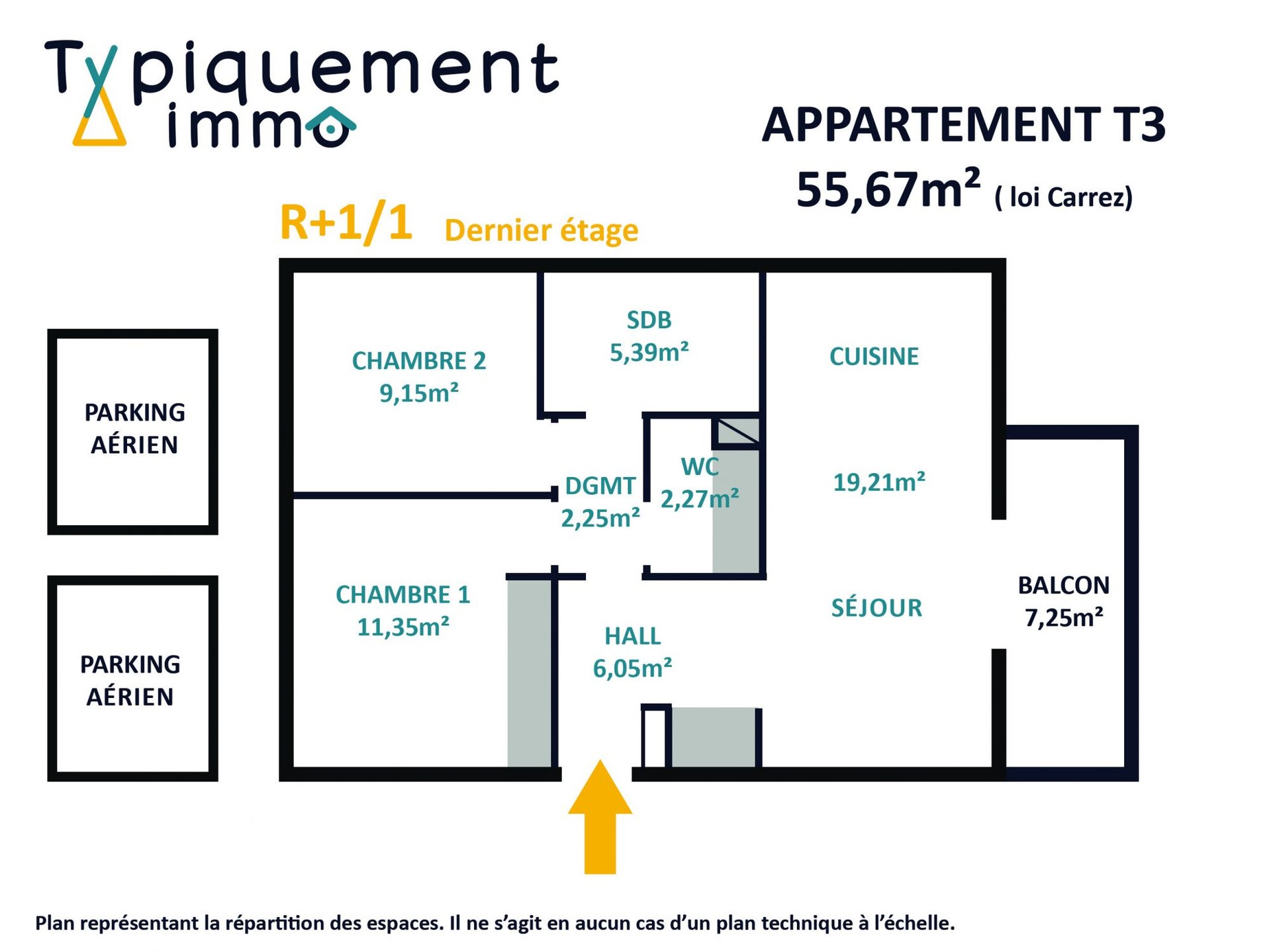 Appartement à vendre, 56m², Tournefeuille