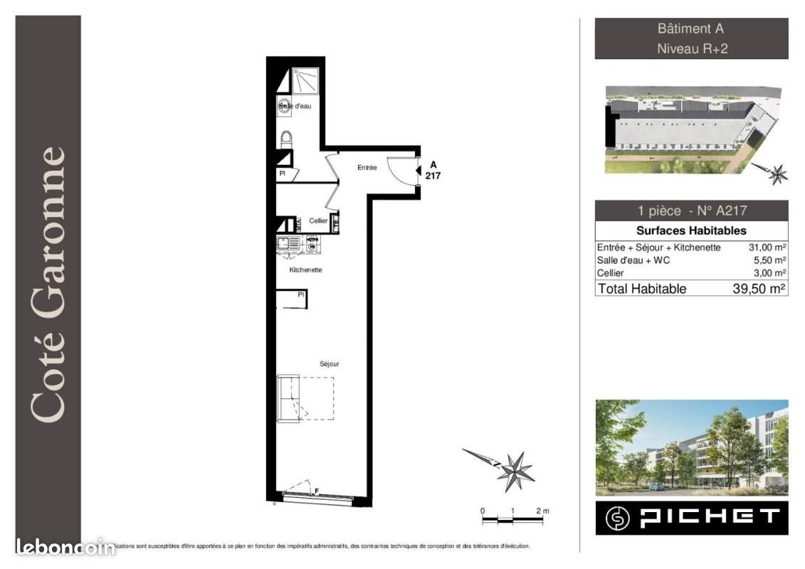 Appartement à louer, 39m², Lormont