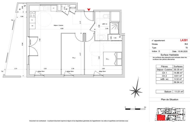 Appartement à louer, 59m², Quetigny
