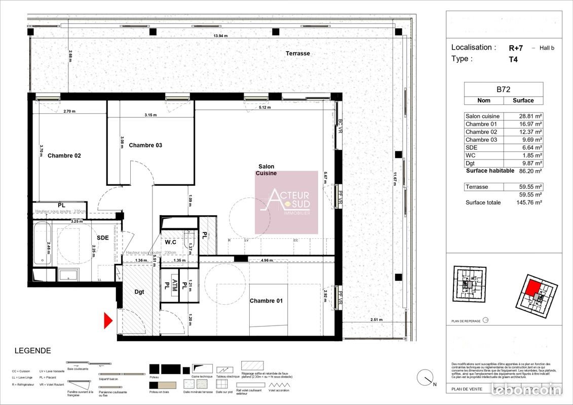 Appartement à vendre, 86m², Montpellier