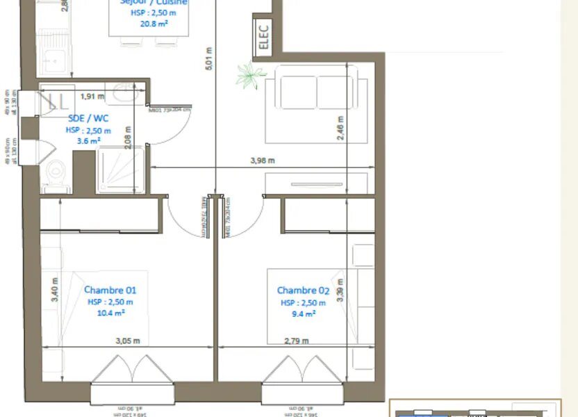 Appartement à vendre, 44m², Sète
