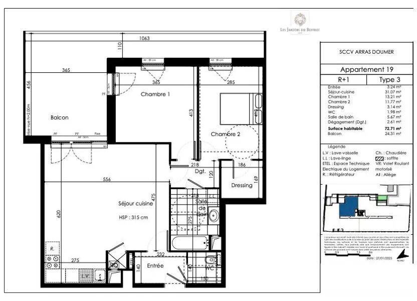 Appartement à vendre, 72m², Arras
