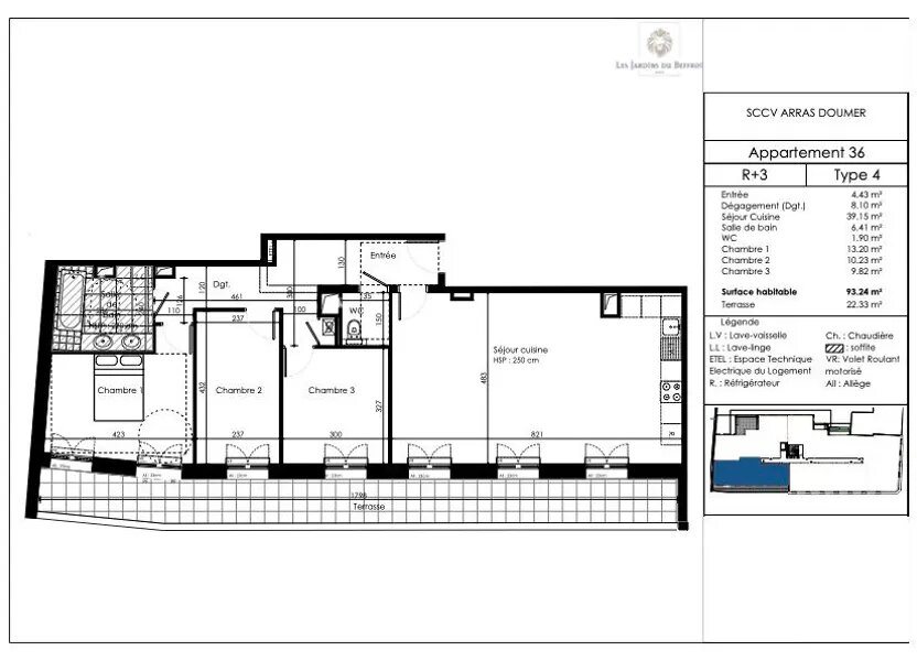 Appartement à vendre, 93m², Arras