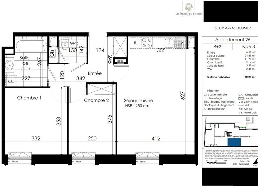 Appartement à vendre, 60m², Arras